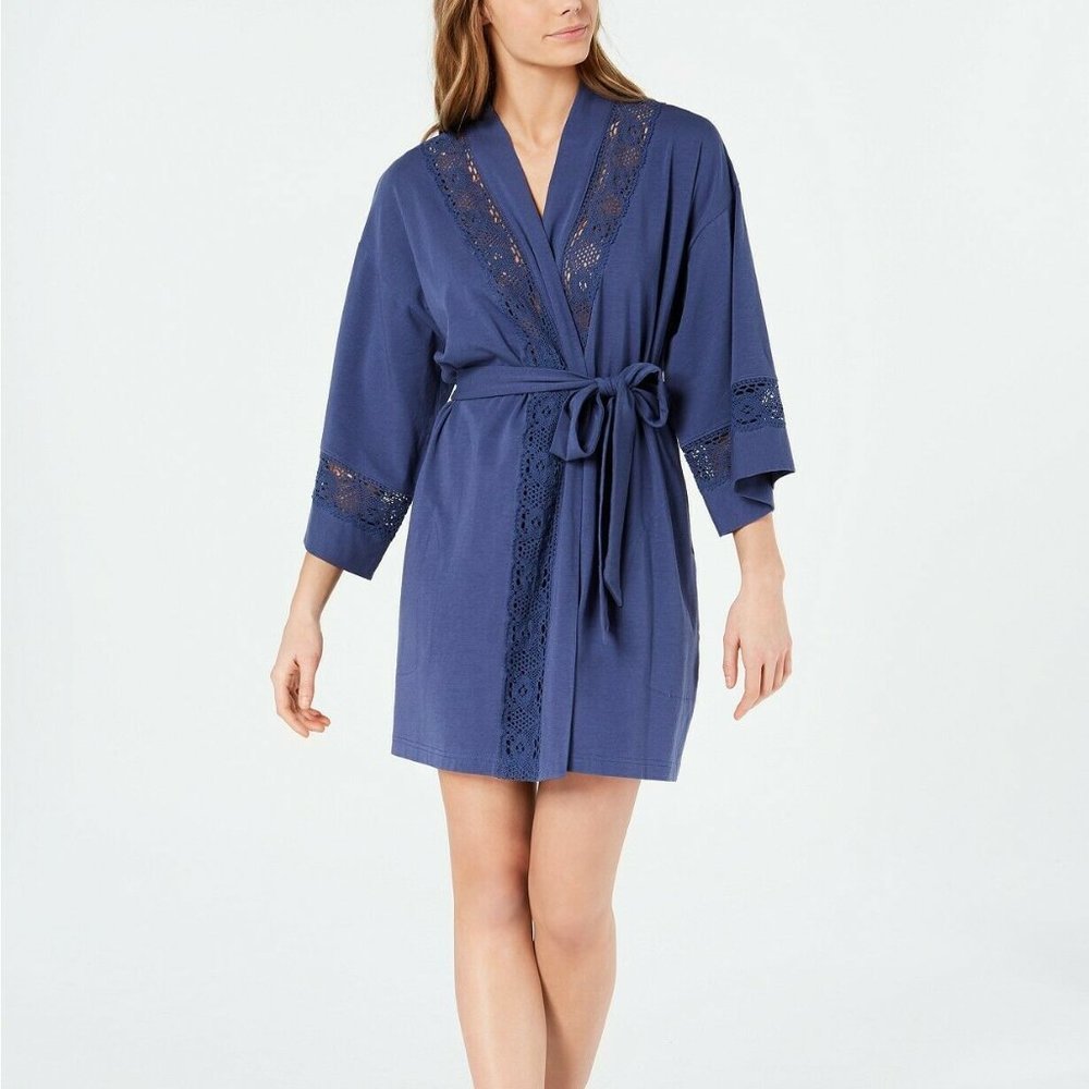 NWT! Charter Club Embroidered Lace Soft Knit Robe